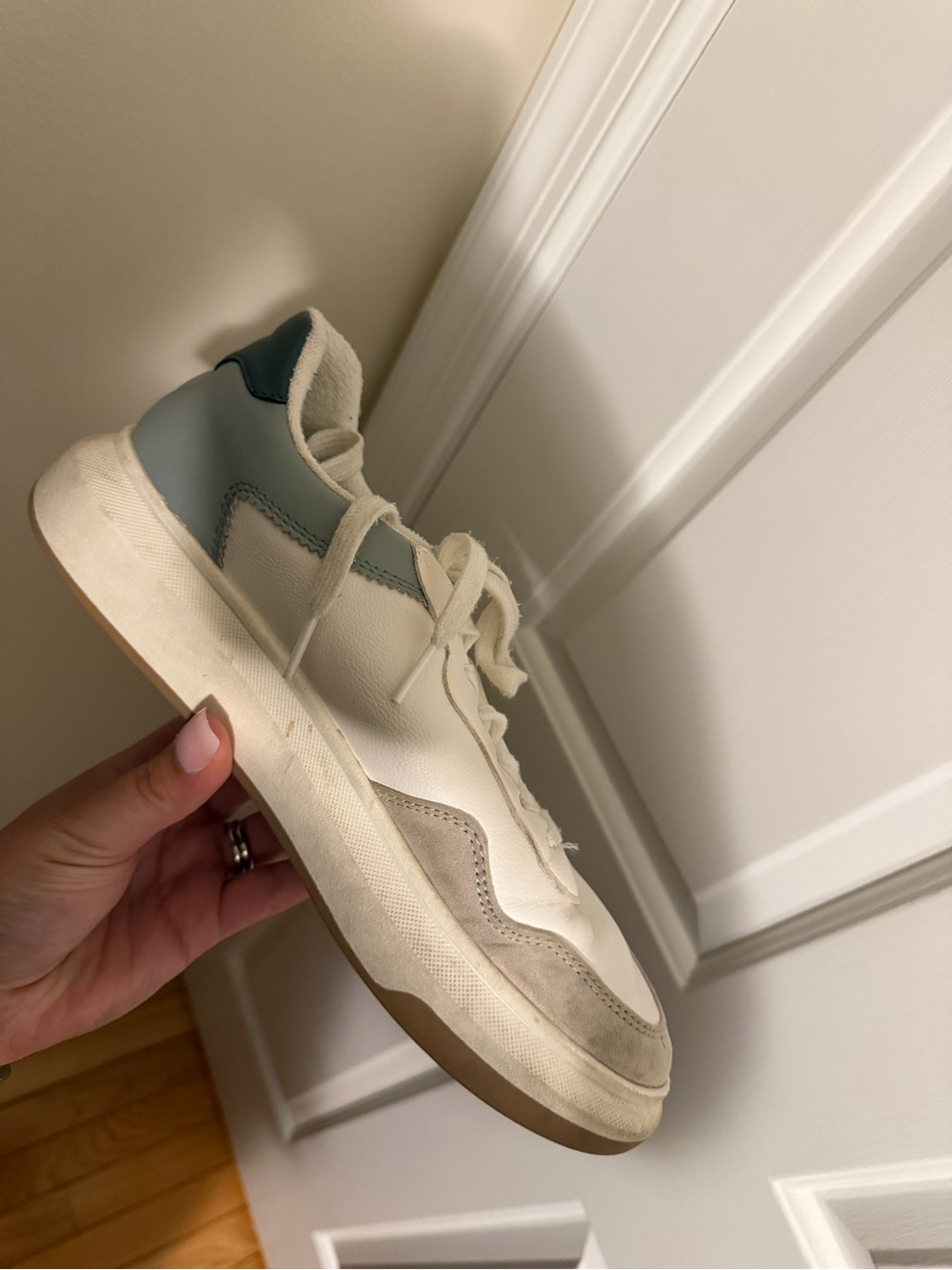 Women’s  White & Light Blue Casual Sneakers